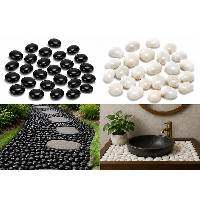 White&Black Polished River Roc - огляд і ціна Aquarium Fish Store